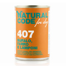 Natural Codefor dogs 407 (bufalo farro e lamponi)